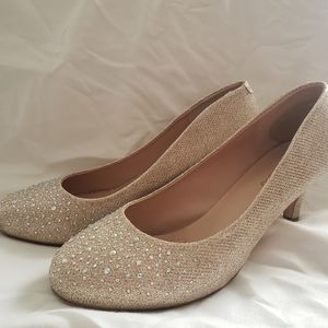 Fabulicious Nude Glitter Kitten Heels